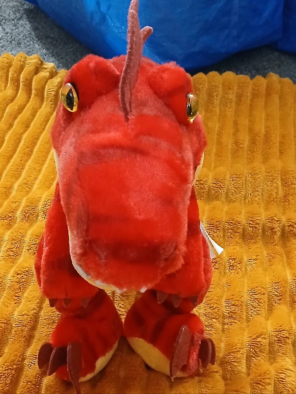 Build‑A‑Bear Red Dragon Plush Stuffed Animal 16” Soft Velvety Dinosaur Style